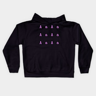 Pink Typewriter Letter A Kids Hoodie